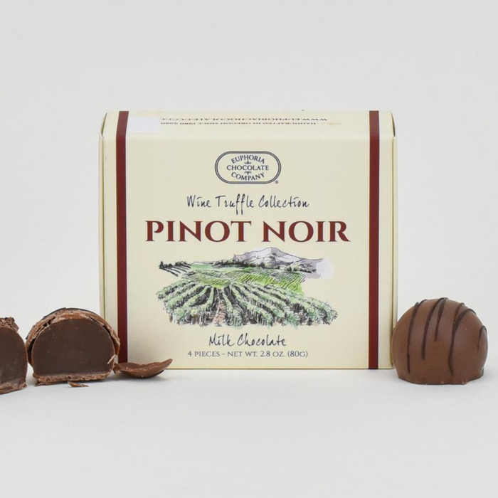 Euphoria Chocolate Pinot Noir Wine Truffles, 4pc front