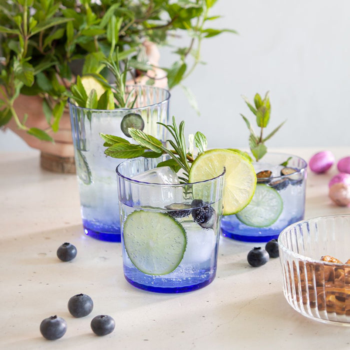 Exclusiva Bicchiere Cocktail Sapphire Blue 35.5 cl In Vetro Set 12 Pz
