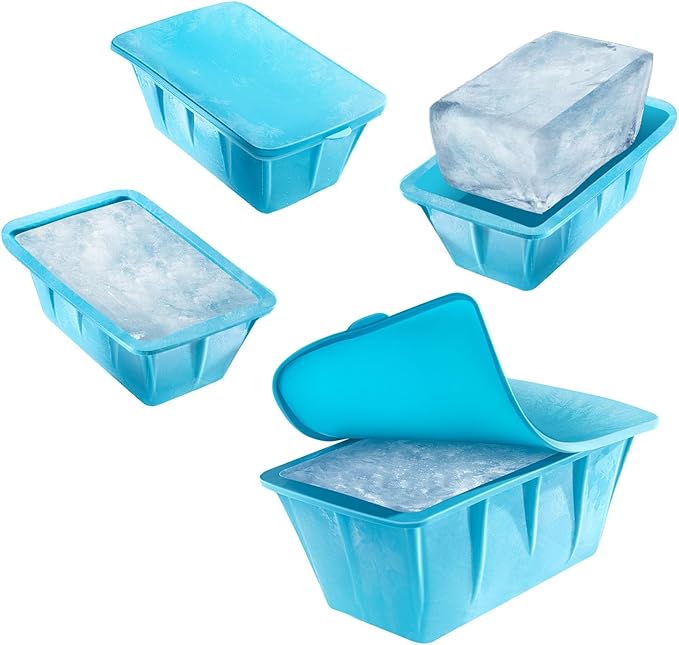 Extra Large Ice Block Mold For Ice Bath, Large Ice Mold for Freezer with Lids - Reusable, Silicone Ice Bath Accessories, Cold Plunge Giant, Ice Blocks for Chiller & Cold Therapy