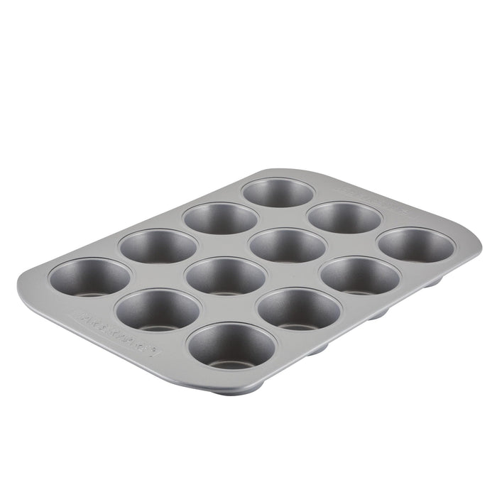 Farberware Bakeware Nonstick Muffin & Cupcake Pans, 12-Cup, Gray
