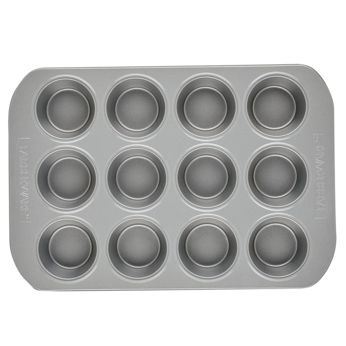 Farberware Bakeware Nonstick Muffin & Cupcake Pans, 12-Cup, Gray