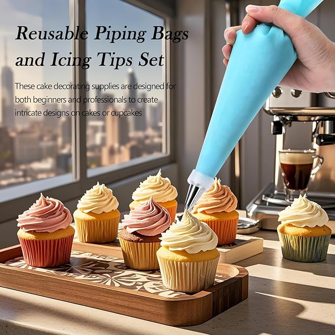FATUXZ Cake Decorating Kit with Piping Bags and Tips Set