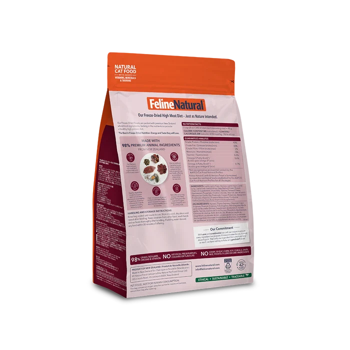 Feline Natural Cat Freeze Dried Food Lamb & Venison