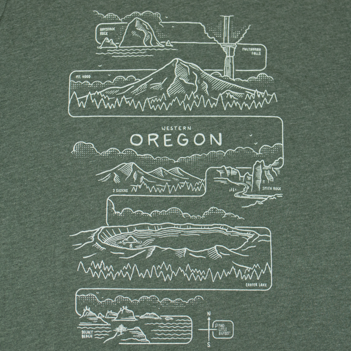 Find Little Bigfoot Oregon T-Shirt back detail