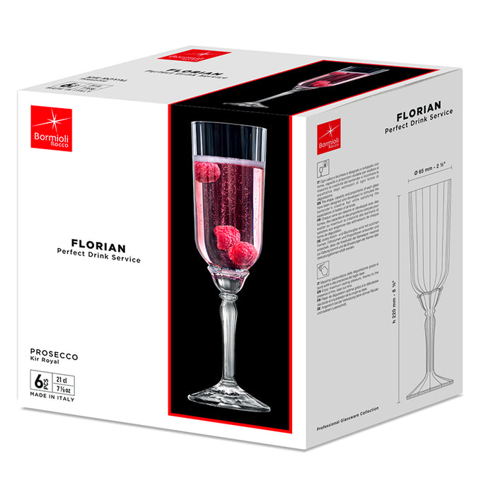 Florian Calice Prosecco & Kir Royal 21 Set 6 Pezzi