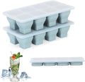 Foldable Ice Cube Trays, 2 Pack Folding Ice Cubes Maker Molds with Lid for Freezer, Easy-Release Silicone Ice Cube Tray Making, Ice Chilling Cocktail、Whiskey、Tea、Coffee、Ice Cream Maker、Baby Food