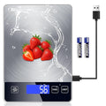 Food Kitchen Scale, Digital Food Scale 33lb Digital Kitchen Scale Precisely Measures Grams and Ounces for Meal Prep Baking and Cooking, Rechargeable 304 Stainless Steel Kitchen Scale LCD Display