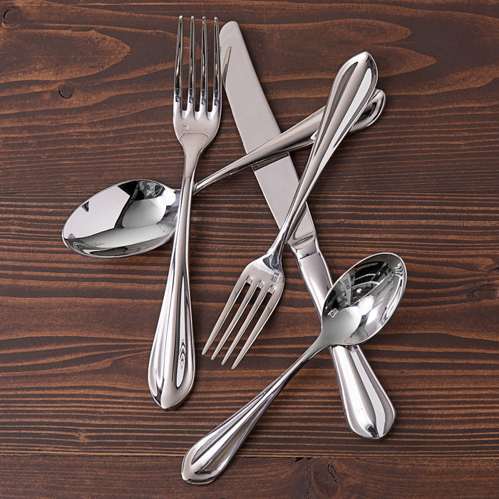 Fortessa 1.5.109.00.003 Forge 6 13/16" 18/10 Stainless Steel Extra Heavy Weight Bouillon Spoon - 12/Pack