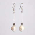 Freshwater Baroque Pearl Silver Dangle Earrings