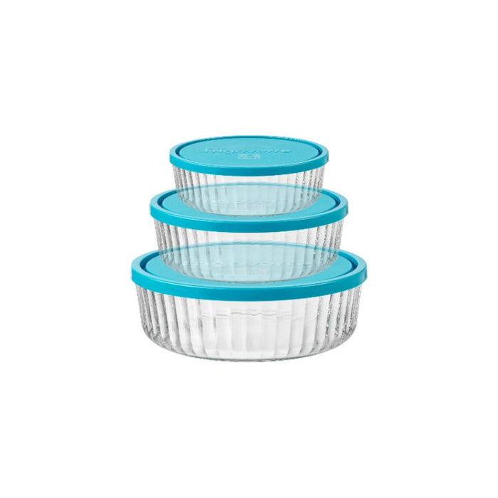 Frigoverre Brillante Contenitore Per Alimenti Rotondo  In Vetro Set 3 Pz