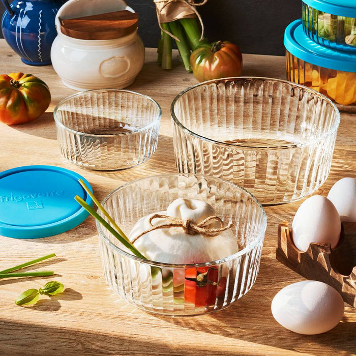 Frigoverre Brillante Contenitore Per Alimenti Rotondo  In Vetro Set 3 Pz