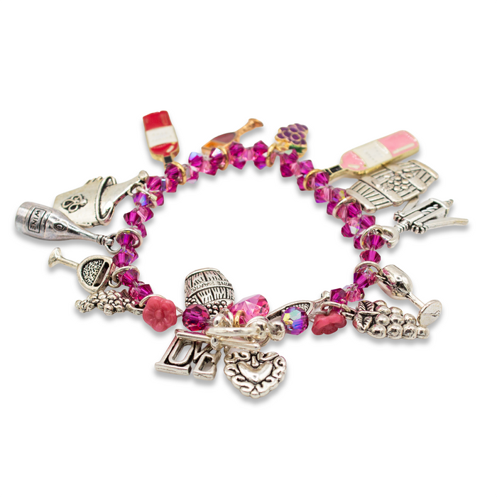 From Vines to Wine Charm Bracelet