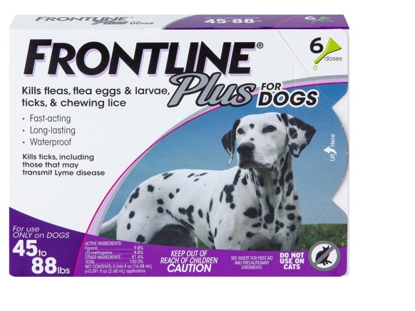 Frontline Plus Fast-Acting Flea and Tick Protection for Dogs