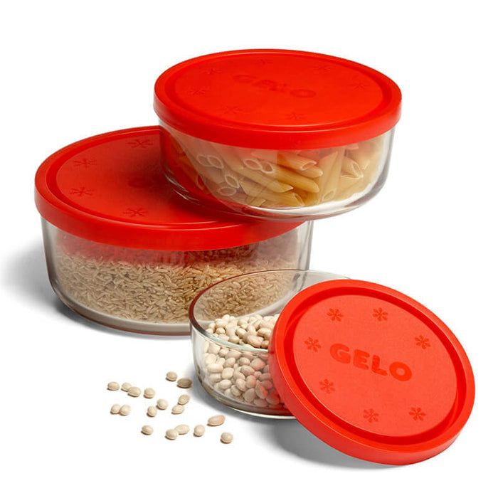 Gelo Set 3 pz Contenitore Per Alimenti Rosso