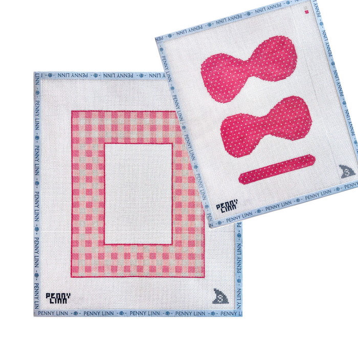 Gingham Bow Frame - Pink