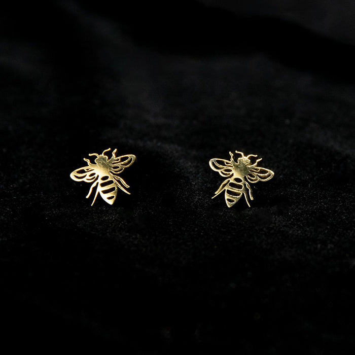 Gold Bee Stud Earrings
