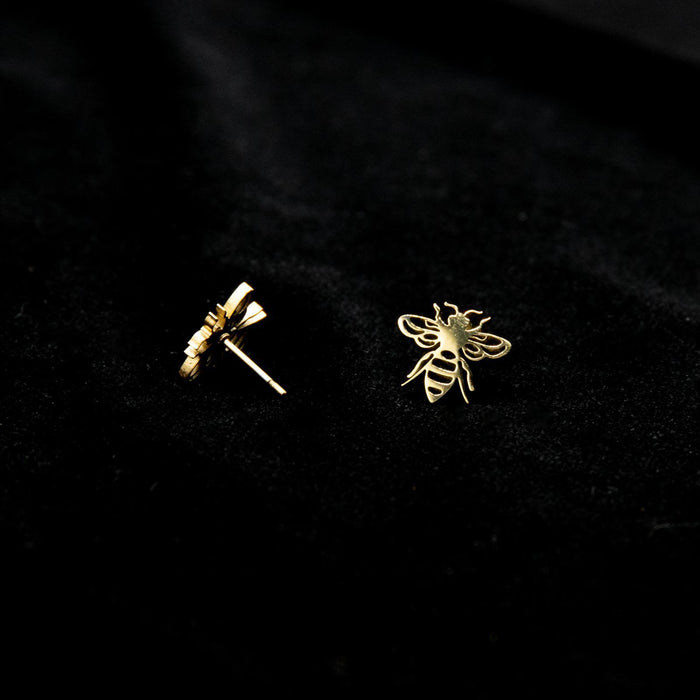 Gold Bee Stud Earrings