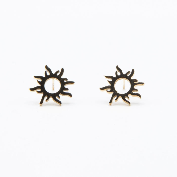 Gold Sun Stud Earrings