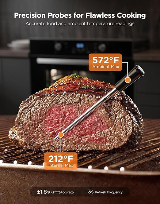GoveeLife Smart Wireless Meat Thermometer Digital 2 Probes with App Alarm