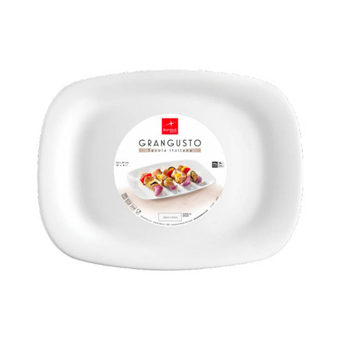 Grangusto Piatto Barbecue 33 Cm Set 6 Pz In Vetro Opale Bianco