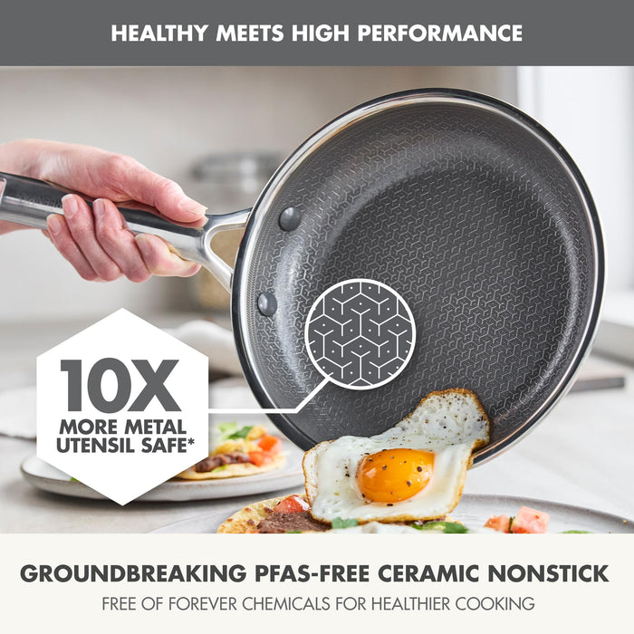 GreenPan Hybrid 2 Piece (9.5" & 11") Stainless Steel & Ceramic Skillet Set