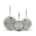 GreenPan Valencia Pro Tri-Ply Stainless Steel 8", 9.5" & 11" Frying Pan Skillet Set, Induction Ready, Mirror Finish, Dishwasher Safe & Oven/Broiler Safe to 600F, Compatible with All Cooktops