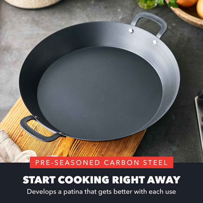 GreenPan x Bobby Flay 15" Pre-Seasoned Carbon Steel Paella Pan