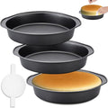 Gymdin 8 Inch Cake Pan - 3PCS Carbon Steel Round Cake Pans with 100 Pieces Parchment Paper, Non-stick & Easy Demolding, Non-toxic & Healthy