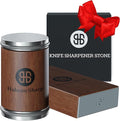 Habano Sharp Rolling Knife Sharpener Kit - Diamond Sharpening Tool for Steel of Any Hardness, Knife Sharpener Stone with 15 & 20 Degree Magnetic Angle Support for Kitchen Knives, Easy to Use(Brown)