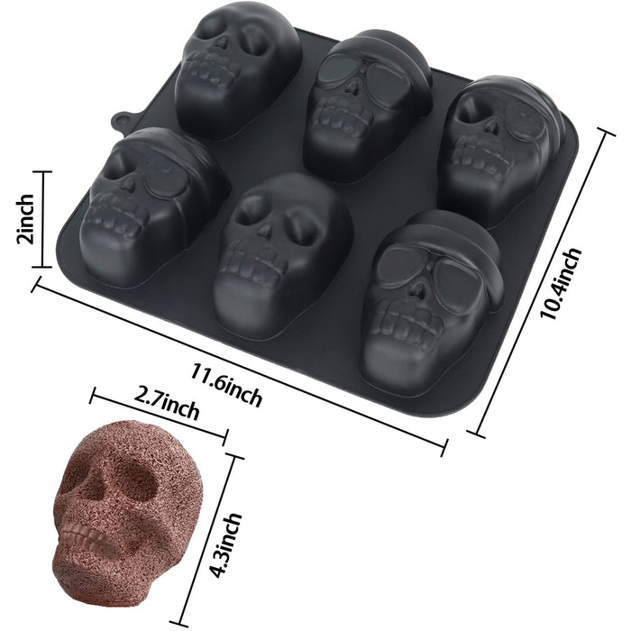Halloween Baking Skull Cake Pan Molds, Silicone Pirate Cakelet Tin