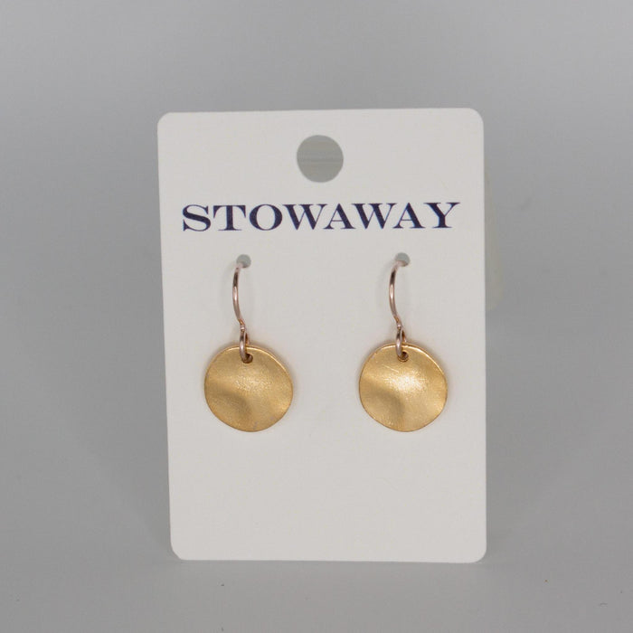 Hammered Gold Viv Round Earrings