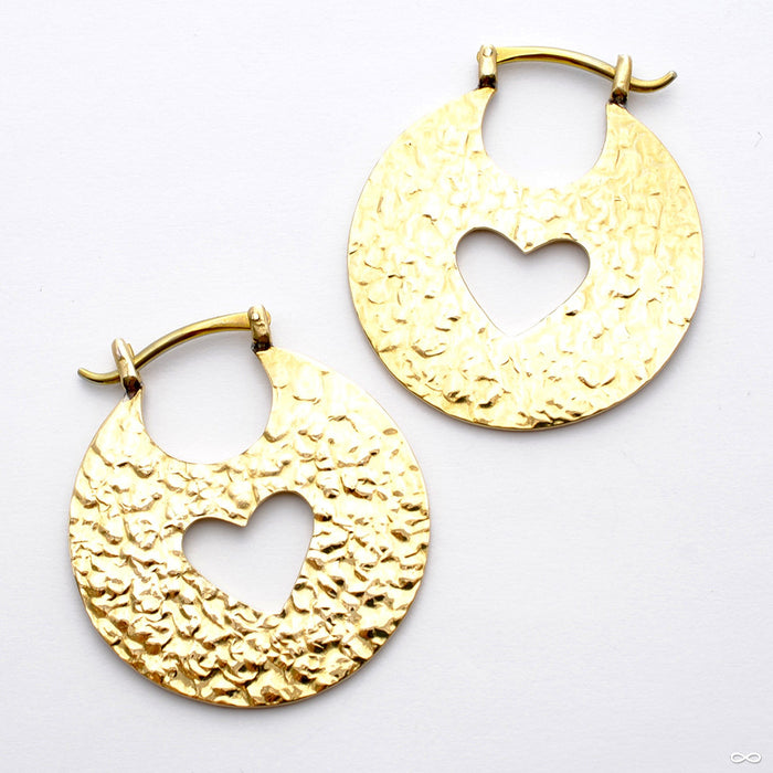 Hammered Hoops from Quetzalli in Yellow Brass