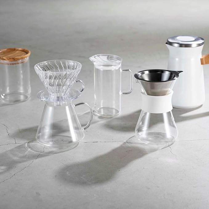 Hario "Simply Hario" V60 Glass Pour Over Coffee Set, Size 02