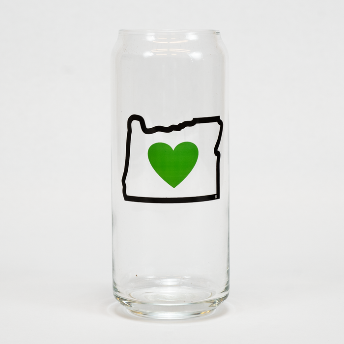 Heart in Oregon Can Pint Glass