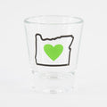 Heart in Oregon Shot Glass