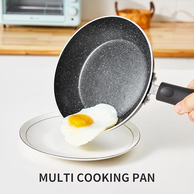 HooJay Nonstick Frying Pan Set-3-Pieces Skillet Set Induction Compatible,8 Inch,9.5 Inch and 11 Inch Omelette Pan with Bakelite Handles