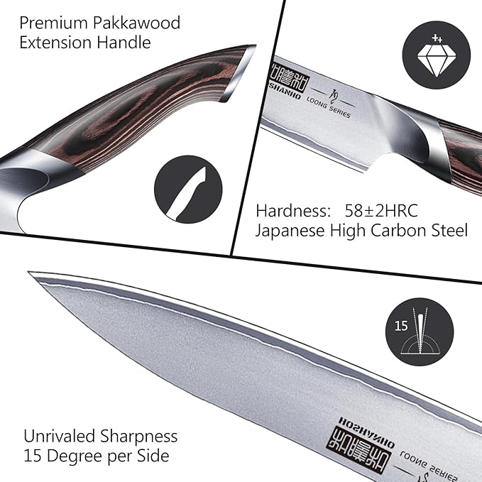 HOSHANHO 6 Inch Kitchen Knife, Ultra Sharp Japanese Kitchen Utility Knife