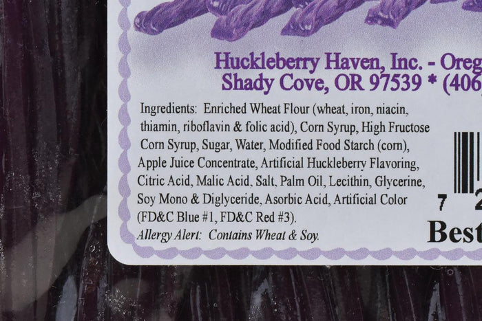 Huckleberry Haven Licorice Twists ingredients