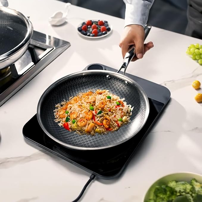 Hybrid Non Stick Frying Pans Set | CYRDER Stainless Steel Skillet Set