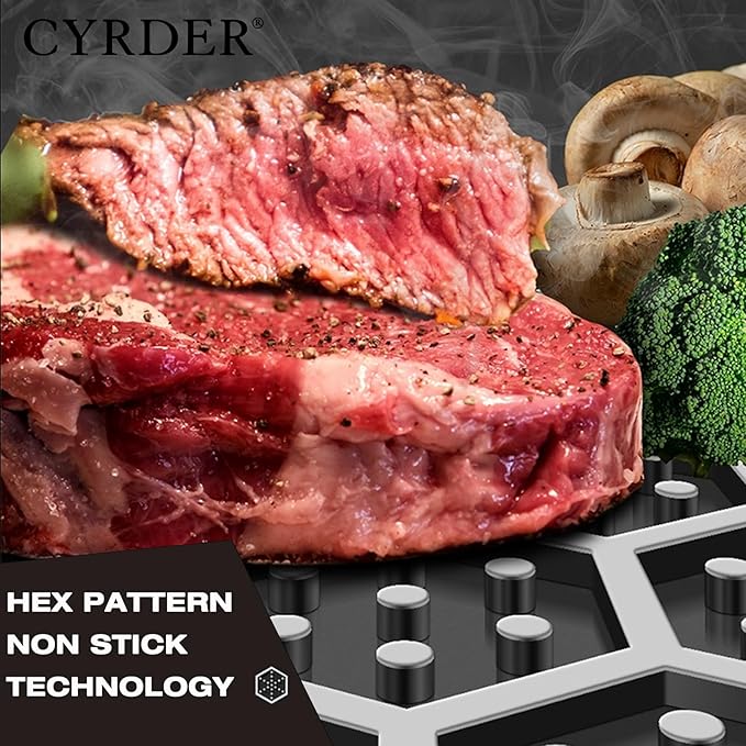 Hybrid Non Stick Frying Pans Set | CYRDER Stainless Steel Skillet Set