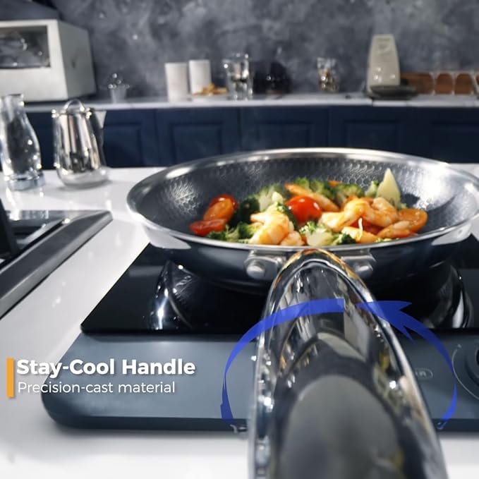 Hybrid Non Stick Frying Pans Set | CYRDER Stainless Steel Skillet Set