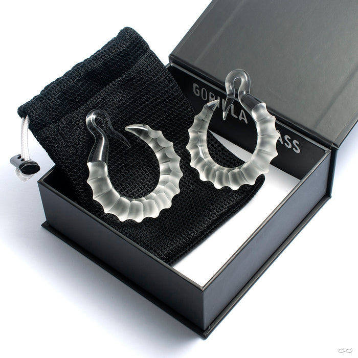 Ibex Hoops from Gorilla Glass in clear with wide groove