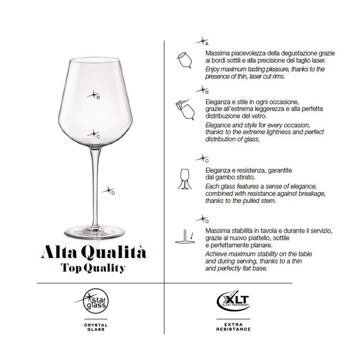 InAlto Uno Medium Calice Vino 47,0 cl Set 6 Pz