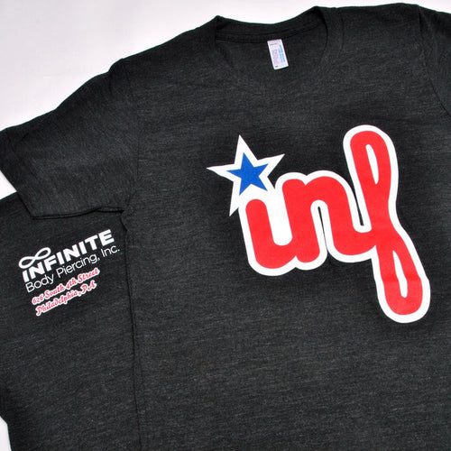 "Inf" Infinite Body Piercing Tri-Black T-Shirt