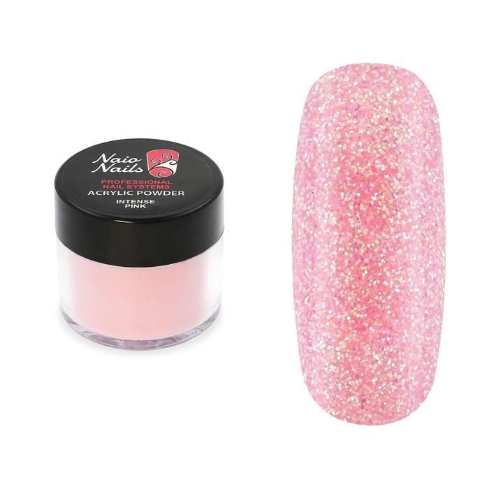 Intense Pink Shimmer Acrylic Powder - 33g   Naio Nails