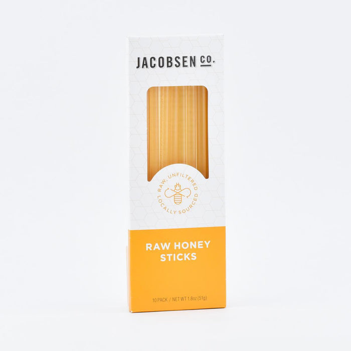Jacobsen Salt Co. Raw Honey Sticks, 10pc front