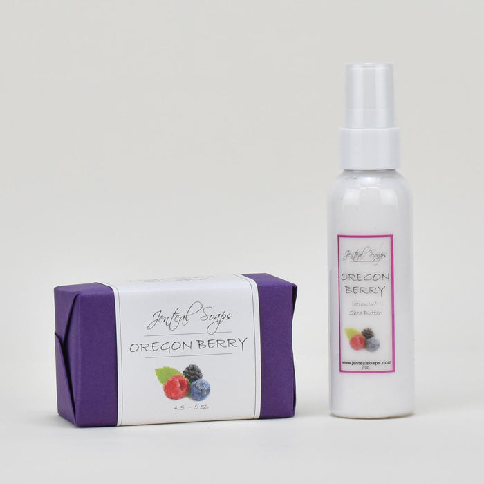 Jenteal Soaps Oregon Berry Gift Bag displayed