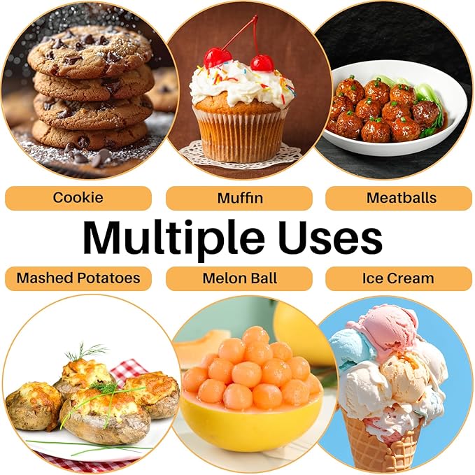 JUNADAEL J Cookie Scoop Set, Cookie Scoops for Baking Set of 3, #20/#40/#60