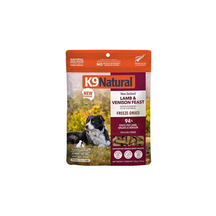 K9 Natural Dog Freeze Dried Food Lamb & Venison Topper, 3.5oz