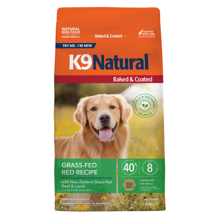 K9 Natural Grain Free Baked and Coated Dog Dry Food Grass Fed Red Recipe